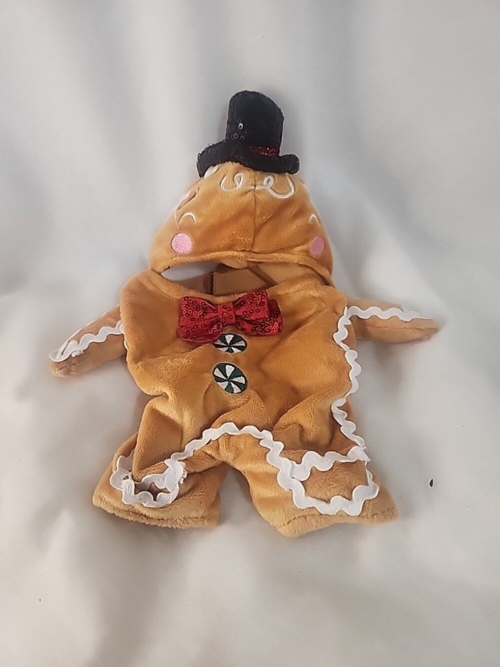 Gingerbread Dog Outfit With Hat XS Hook & Loop Christmas Halloween